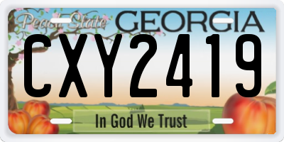 GA license plate CXY2419