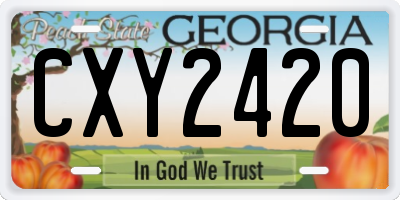 GA license plate CXY2420