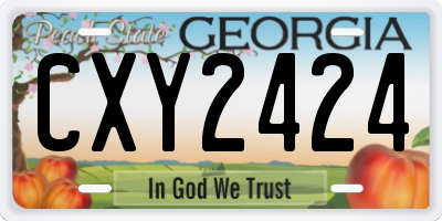 GA license plate CXY2424