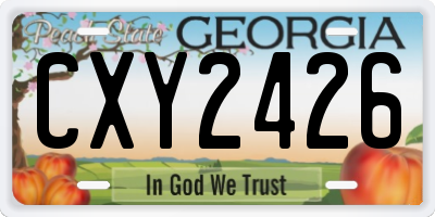 GA license plate CXY2426