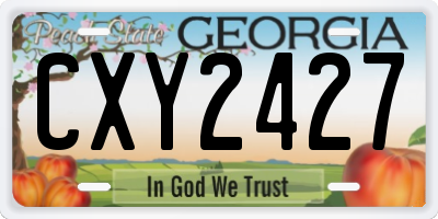 GA license plate CXY2427