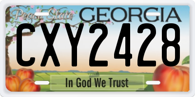 GA license plate CXY2428