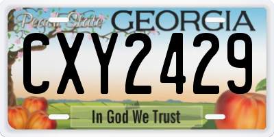 GA license plate CXY2429