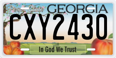 GA license plate CXY2430