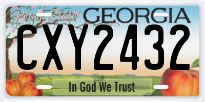 GA license plate CXY2432