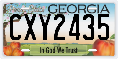 GA license plate CXY2435