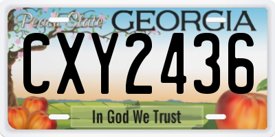 GA license plate CXY2436