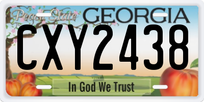 GA license plate CXY2438