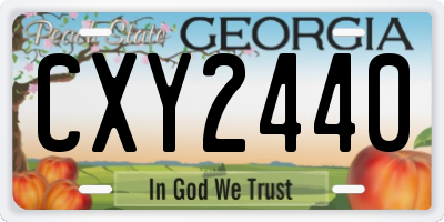 GA license plate CXY2440