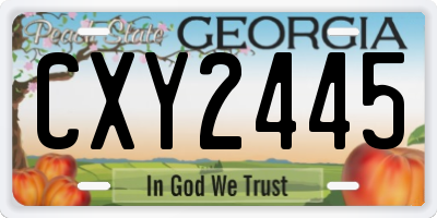 GA license plate CXY2445