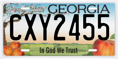 GA license plate CXY2455
