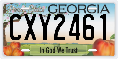 GA license plate CXY2461