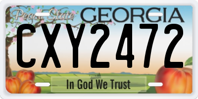 GA license plate CXY2472