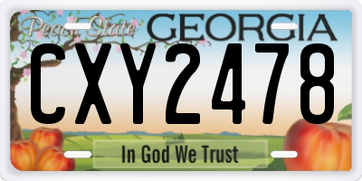 GA license plate CXY2478