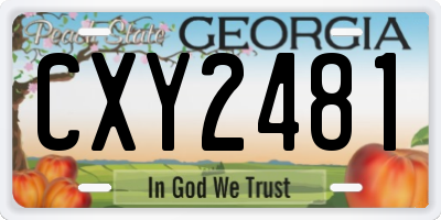 GA license plate CXY2481