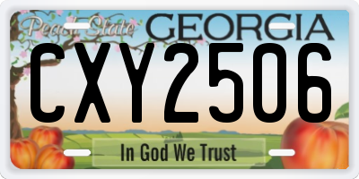 GA license plate CXY2506