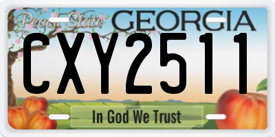 GA license plate CXY2511