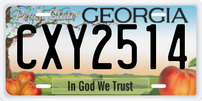 GA license plate CXY2514