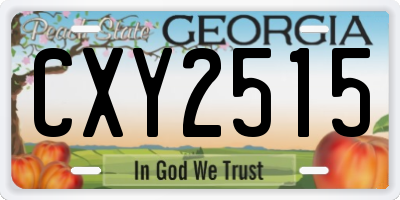 GA license plate CXY2515