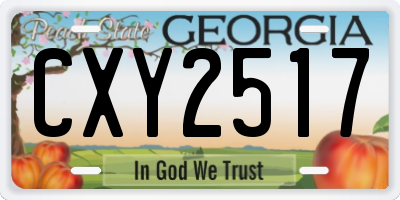 GA license plate CXY2517