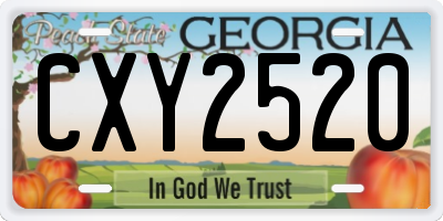 GA license plate CXY2520