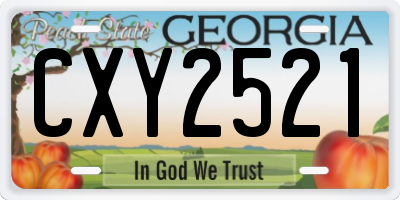 GA license plate CXY2521