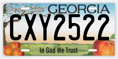 GA license plate CXY2522
