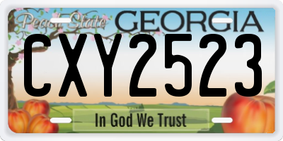 GA license plate CXY2523