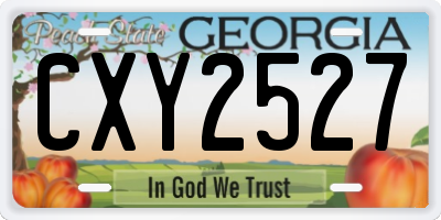 GA license plate CXY2527