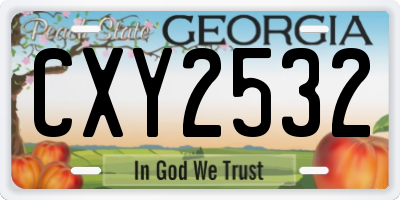 GA license plate CXY2532