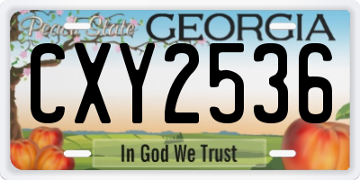 GA license plate CXY2536