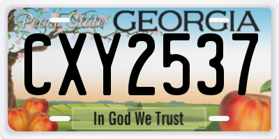 GA license plate CXY2537