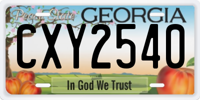 GA license plate CXY2540