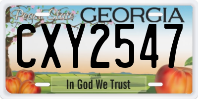GA license plate CXY2547
