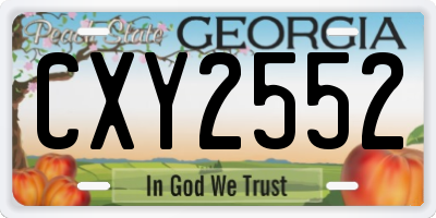 GA license plate CXY2552