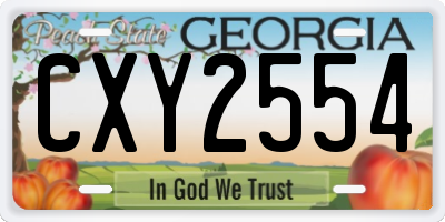 GA license plate CXY2554