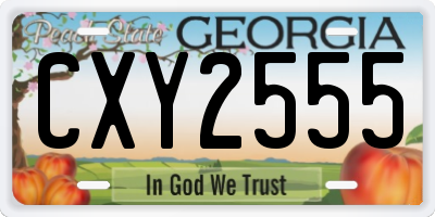 GA license plate CXY2555