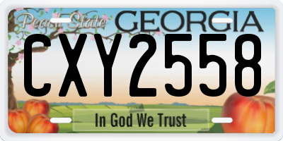 GA license plate CXY2558