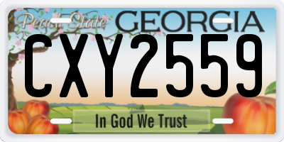 GA license plate CXY2559