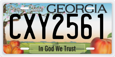 GA license plate CXY2561