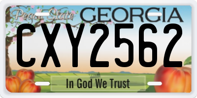 GA license plate CXY2562