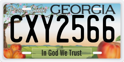 GA license plate CXY2566