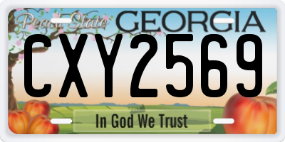 GA license plate CXY2569