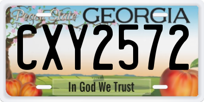 GA license plate CXY2572