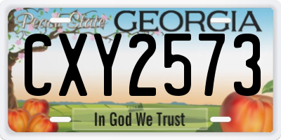 GA license plate CXY2573