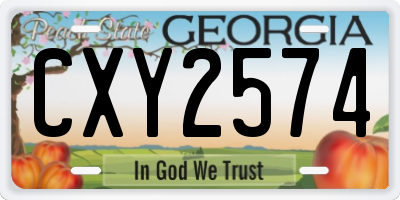 GA license plate CXY2574