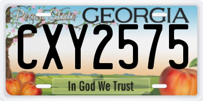 GA license plate CXY2575