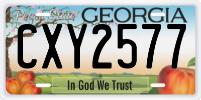 GA license plate CXY2577