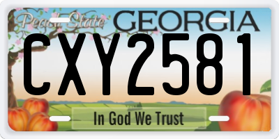 GA license plate CXY2581