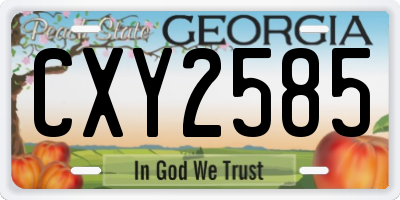 GA license plate CXY2585